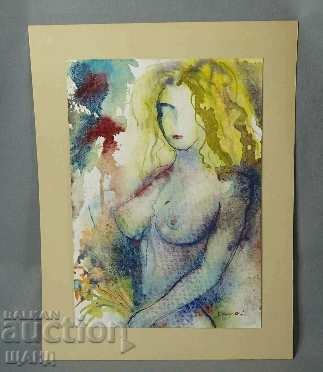 Sava Nikolov drawing painting watercolor erotica Girl