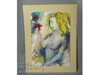 Сава Николов рисунка картина акварел еротика Девойка