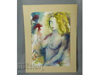 Сава Николов рисунка картина акварел еротика Девойка