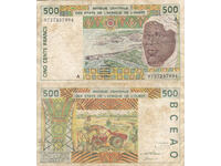 tino37- ZAP. AFRICA /COTE D' IVORY/ - 500 FRANC - 1997