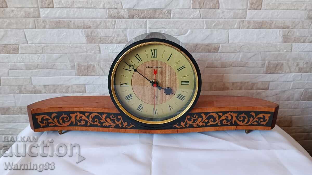 Old Russian desk clock - Yantar / Jantar - Made in USSR