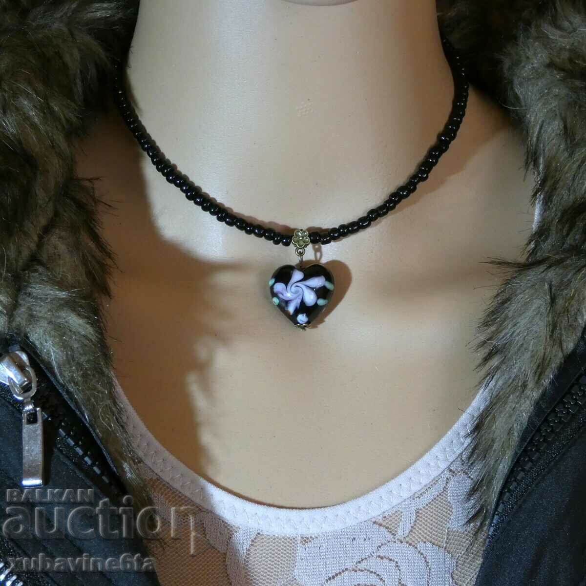 Murano heart choker set and gift jacket with K5 lining