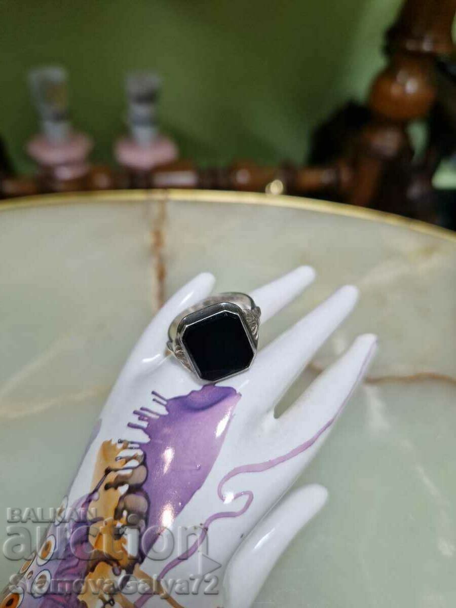 Inel antic, unic, cu onix negru - 7 Inel antic, unic, cu onix negru - 7