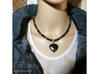 Choker with tiger's eye and onyx + gift new vest XS