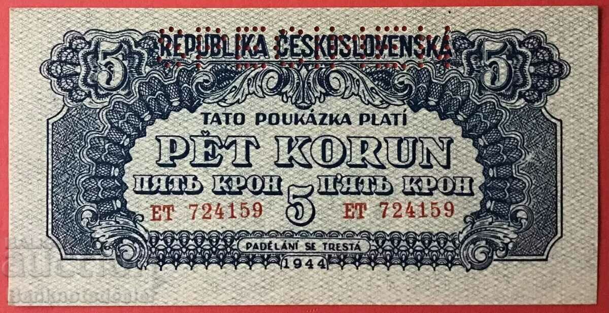 Czechoslovakia 5 Korun 1944 Specimen Pick 46s Ref 41 with price 80.00 BGN | € 40.90 Czechoslovakia 5 Korun 1944 Specimen Pick 46s Ref 41 with price 80.00 BGN | € 40.90
