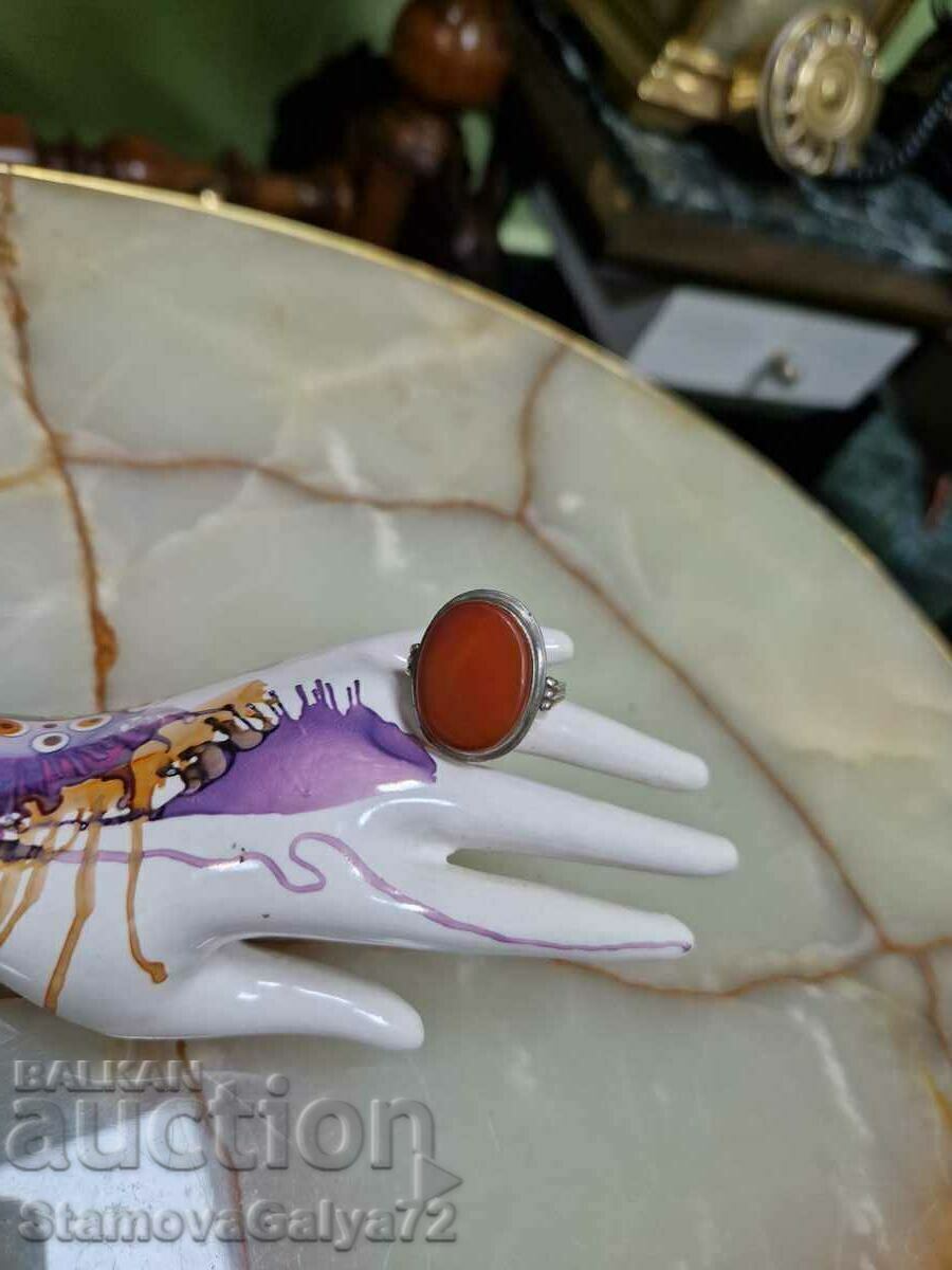 Auction A lovely antique silver carnelian ring Auction A lovely antique silver carnelian ring