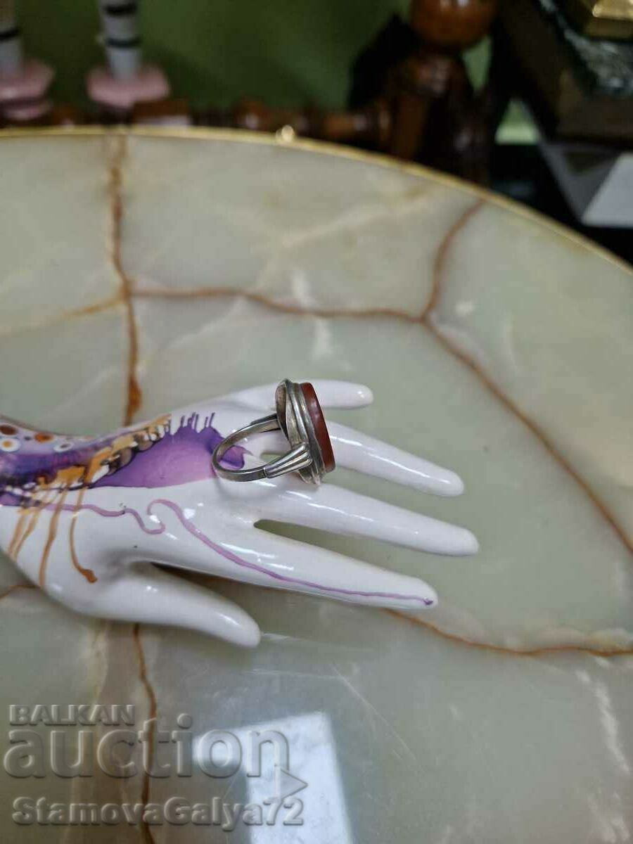 A lovely antique silver carnelian ring - 5 A lovely antique silver carnelian ring - 5