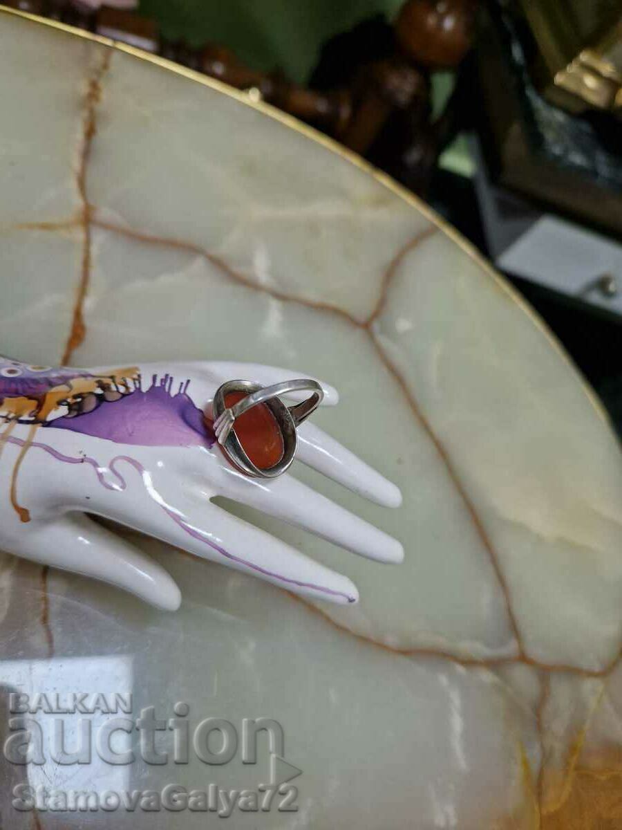 A lovely antique silver carnelian ring - 7 A lovely antique silver carnelian ring - 7