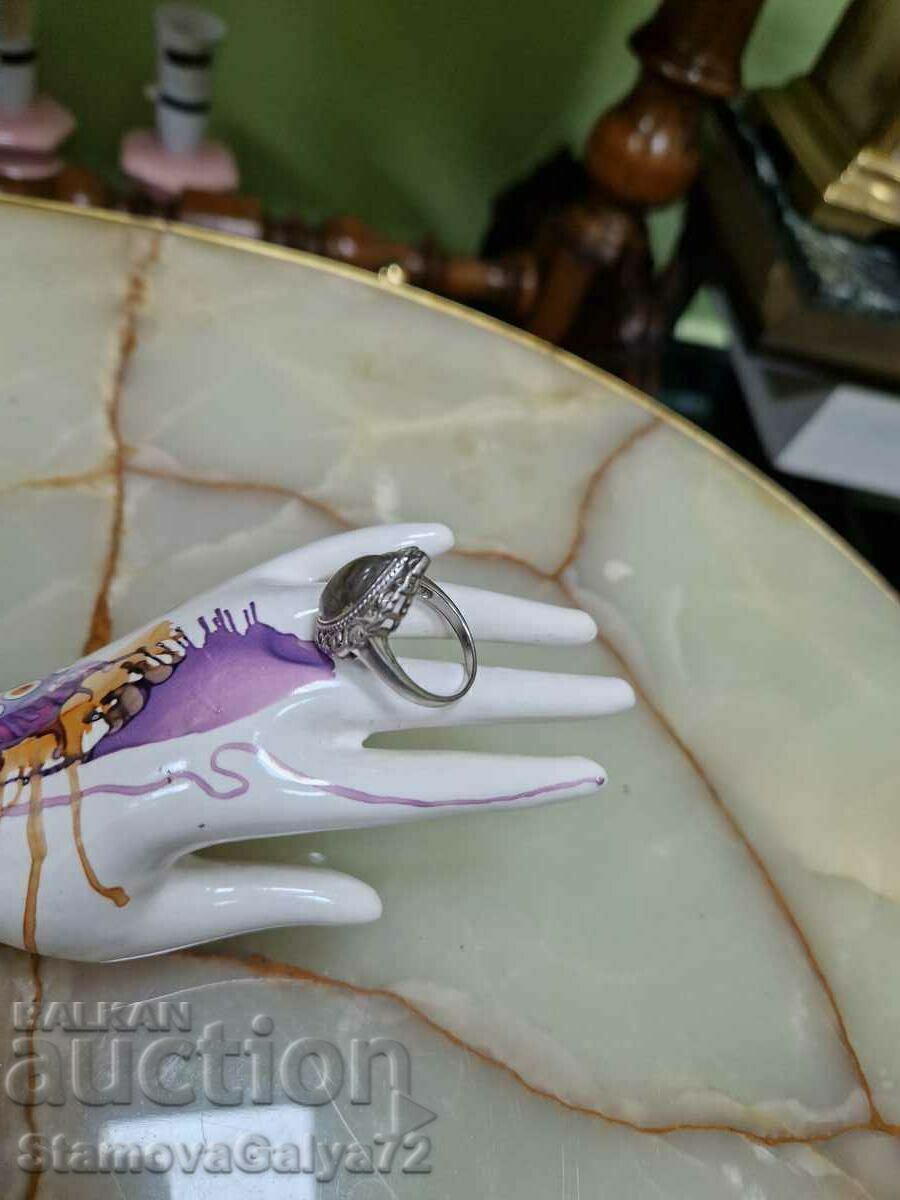 Παράδοση Πολύ όμορφο ασημένιο δαχτυλίδι με χαλαζία ρουτιλίου