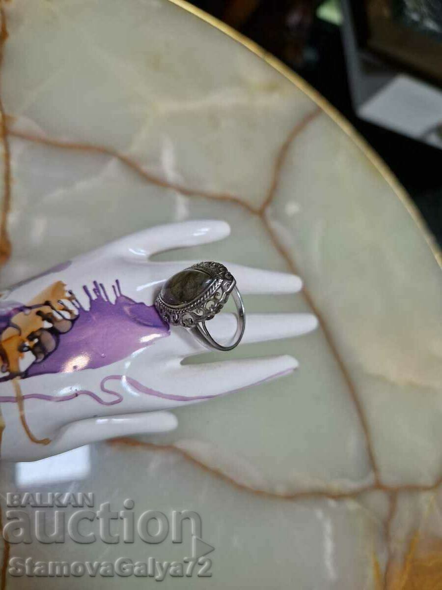 Very beautiful silver ring with rutile quartz - 5 Very beautiful silver ring with rutile quartz - 5