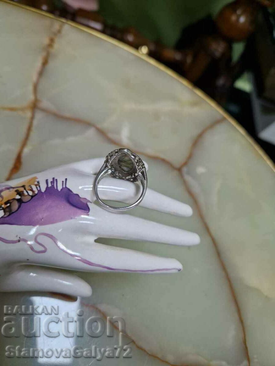 Very beautiful silver ring with rutile quartz - 6 Very beautiful silver ring with rutile quartz - 6