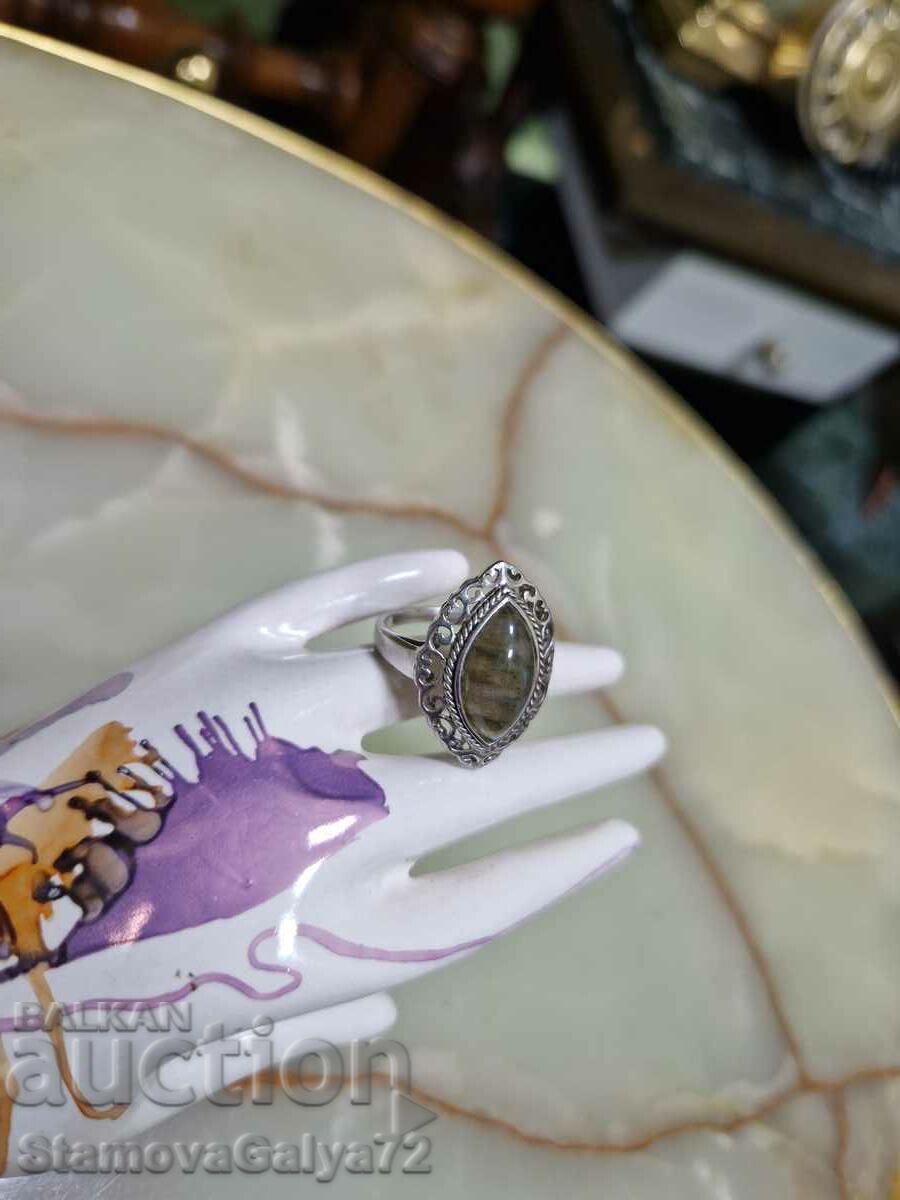 Very beautiful silver ring with rutile quartz