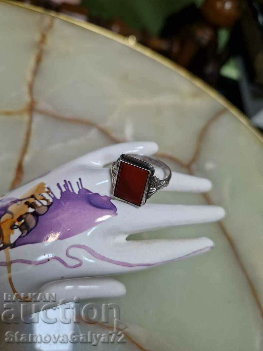 A great antique silver carnelian ring with price 99.00 BGN | € 50.62