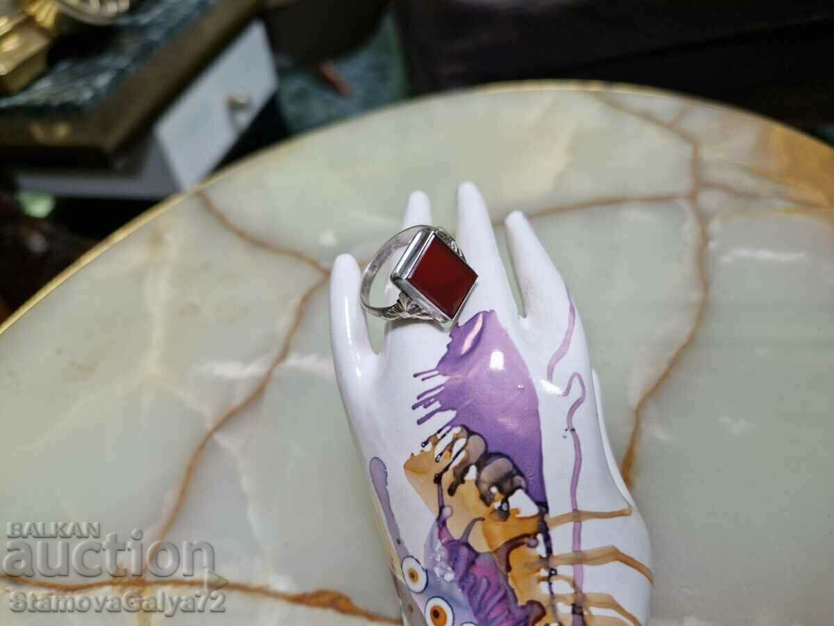 Auction  A great antique silver carnelian ring