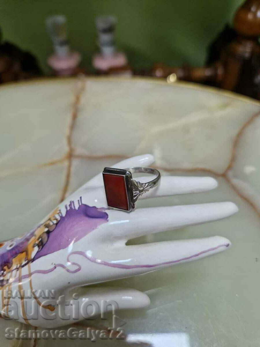 A great antique silver carnelian ring