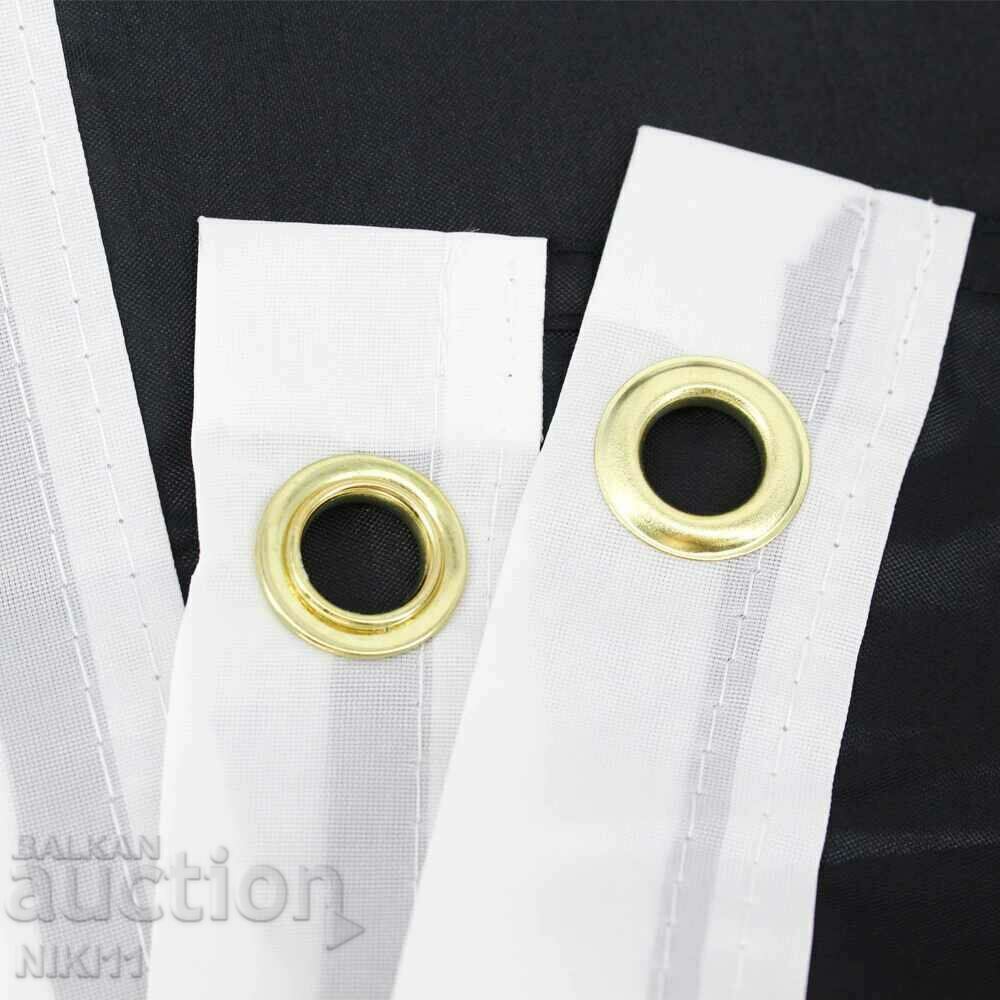 Pirate flag 90 x 150 cm with metal eyelets / rings. Skull with price 14.00 BGN | € 7.16 Pirate flag 90 x 150 cm with metal eyelets / rings. Skull with price 14.00 BGN | € 7.16