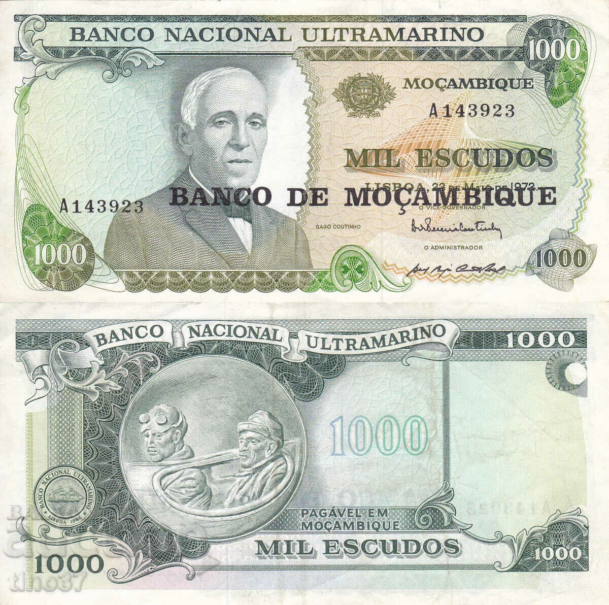 tino37- MOZAMBIQUE - /PORTUGUESE/- 1000 ESCUDOS - 1972 - VF