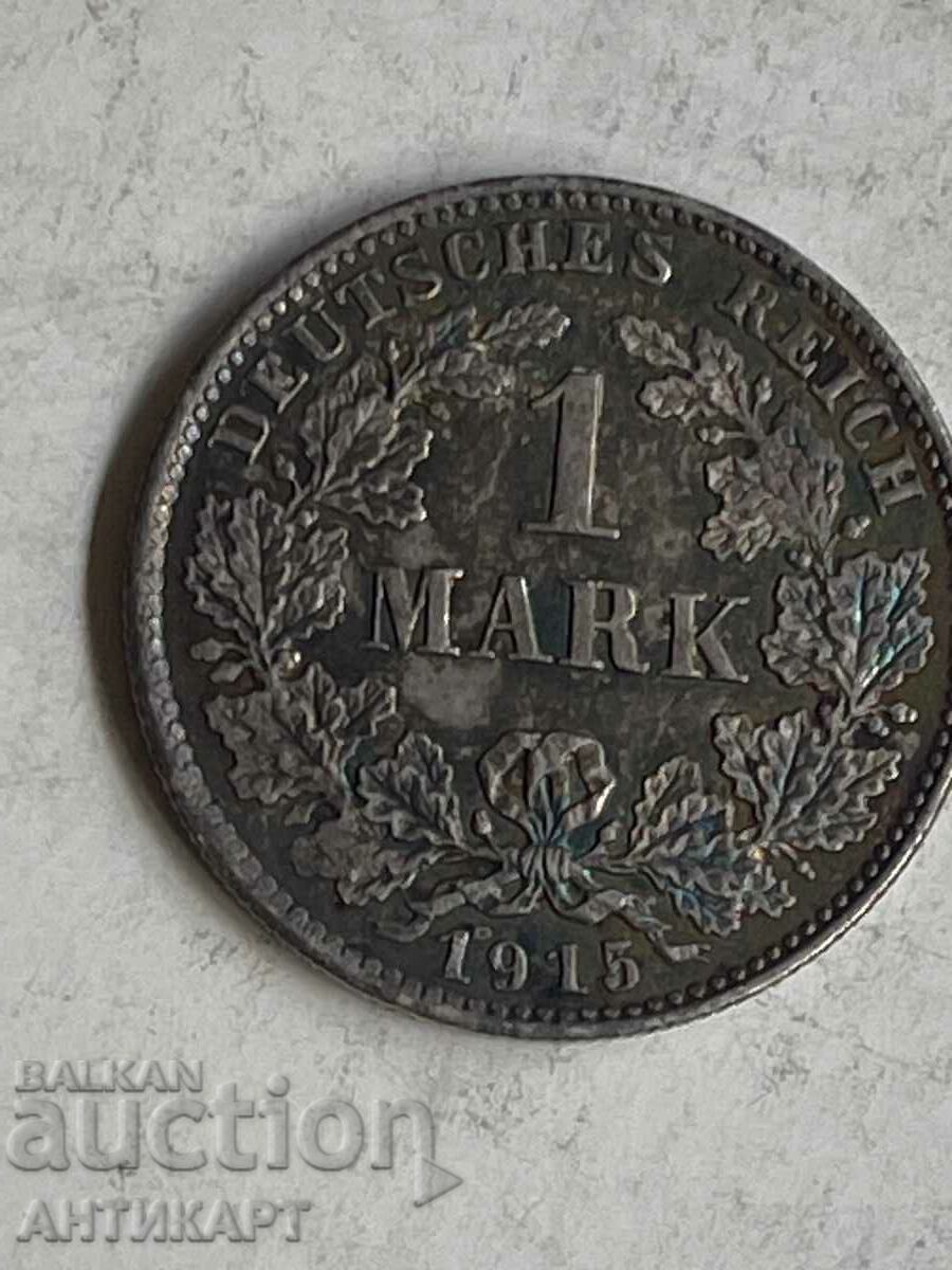 rare silver coin 1 mark Germany silver 1915 D
