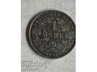 рядка сребърна монета 1 марка Германия сребро 1915 D