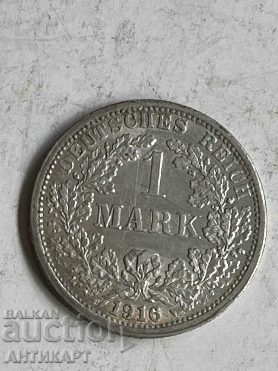 rare silver coin 1 mark Germany silver 1916 F