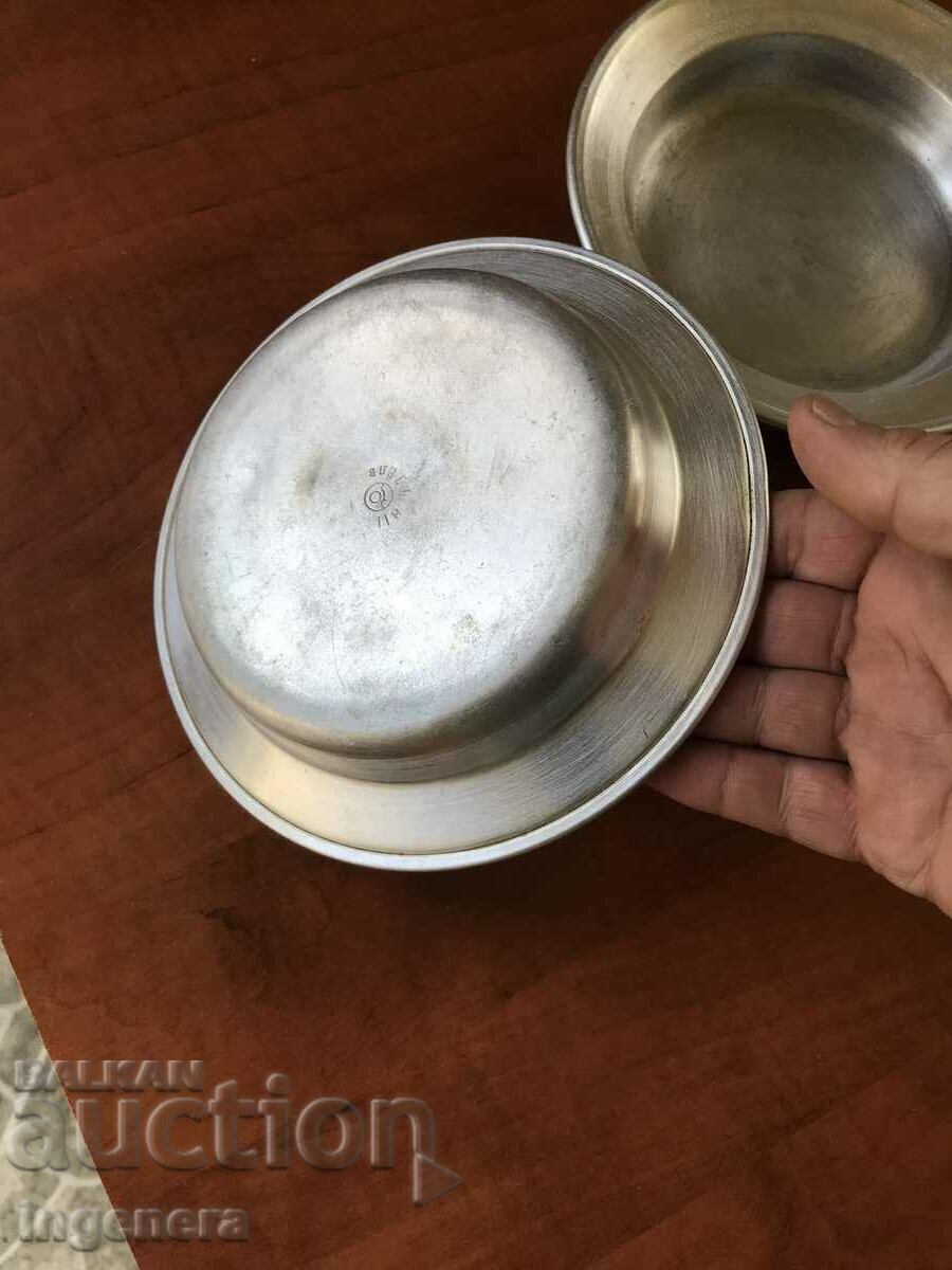PLATE PLATES ANTIQUE ALUMINUM MARKED 2 PCS. - 6 PLATE PLATES ANTIQUE ALUMINUM MARKED 2 PCS. - 6