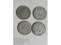 4 Silver Coins 1 Mark Germany Silver 1924 F,1925E,G,26J