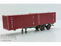 Trailer (Semi-trailer with two containers) Wiking 1/87
