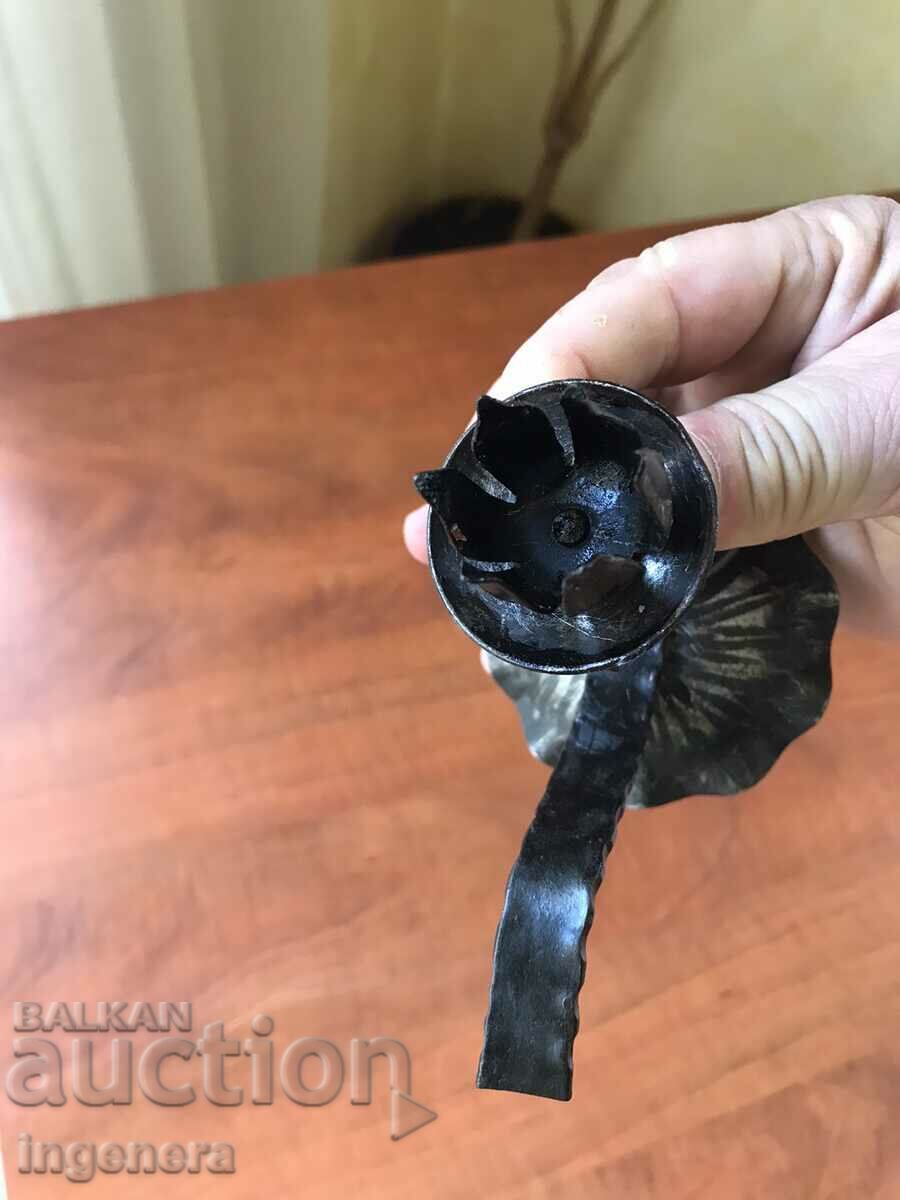 Auction  CANDLESTICK WROUGHT IRON METAL OLD