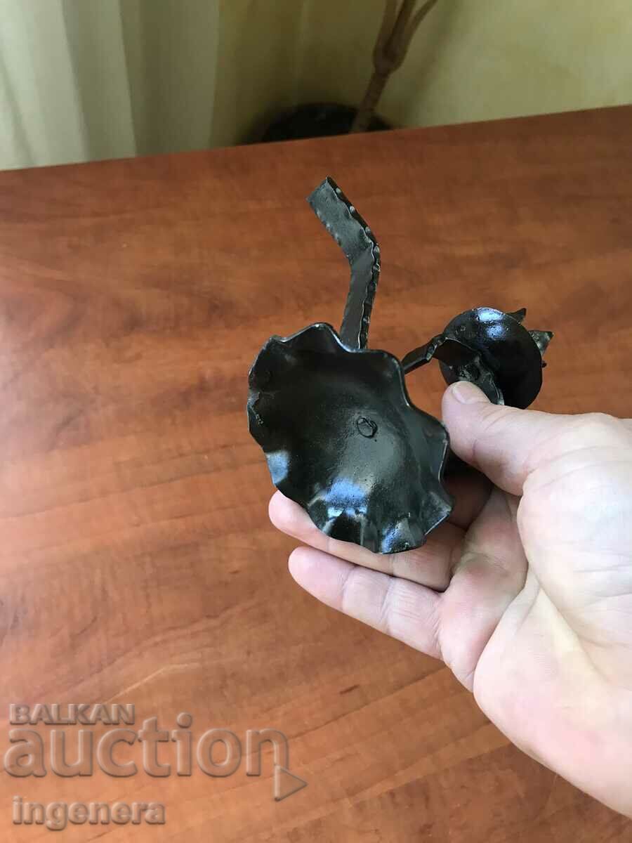 CANDLESTICK WROUGHT IRON METAL OLD - 5
