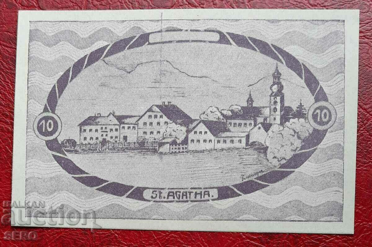Banknote-Austria-G.Austria-Saint Agatha-10 Heller 1920