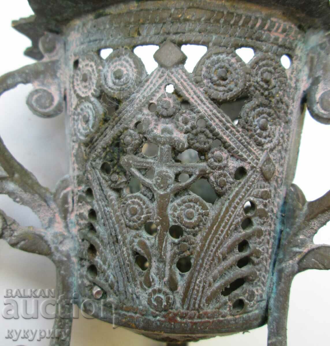 Старо старинно настолно кандило с орнаменти - 6 Старо старинно настолно кандило с орнаменти - 6