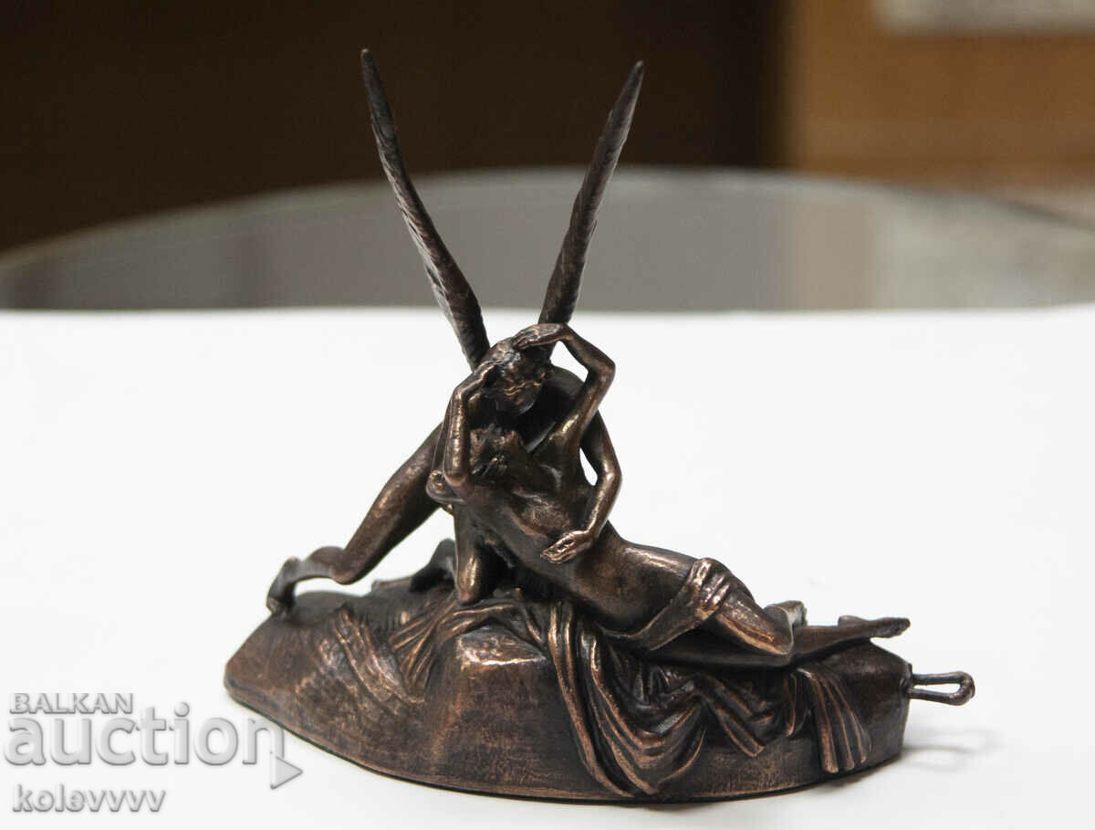 Statuette - "Cupid's kiss". Copper electroplating.
