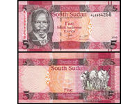 ❤️ ⭐ Νότιο Σουδάν 2015 5 λιβρών UNC νέο ⭐ ❤️