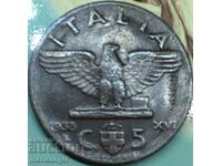 5 чентесими 1938 Италия фашистски орел