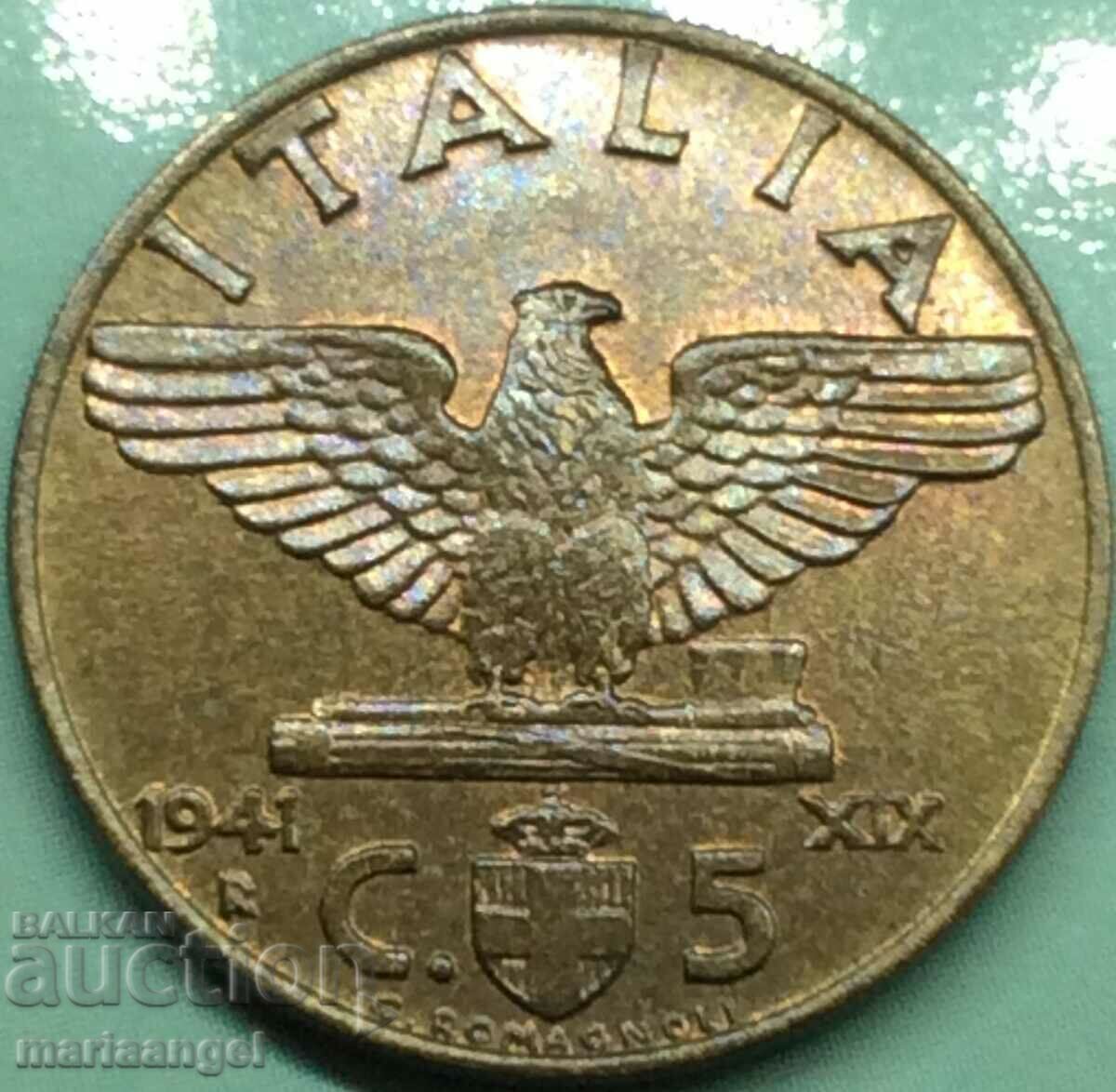 5 чентесими 1941 Италия фашистски орел