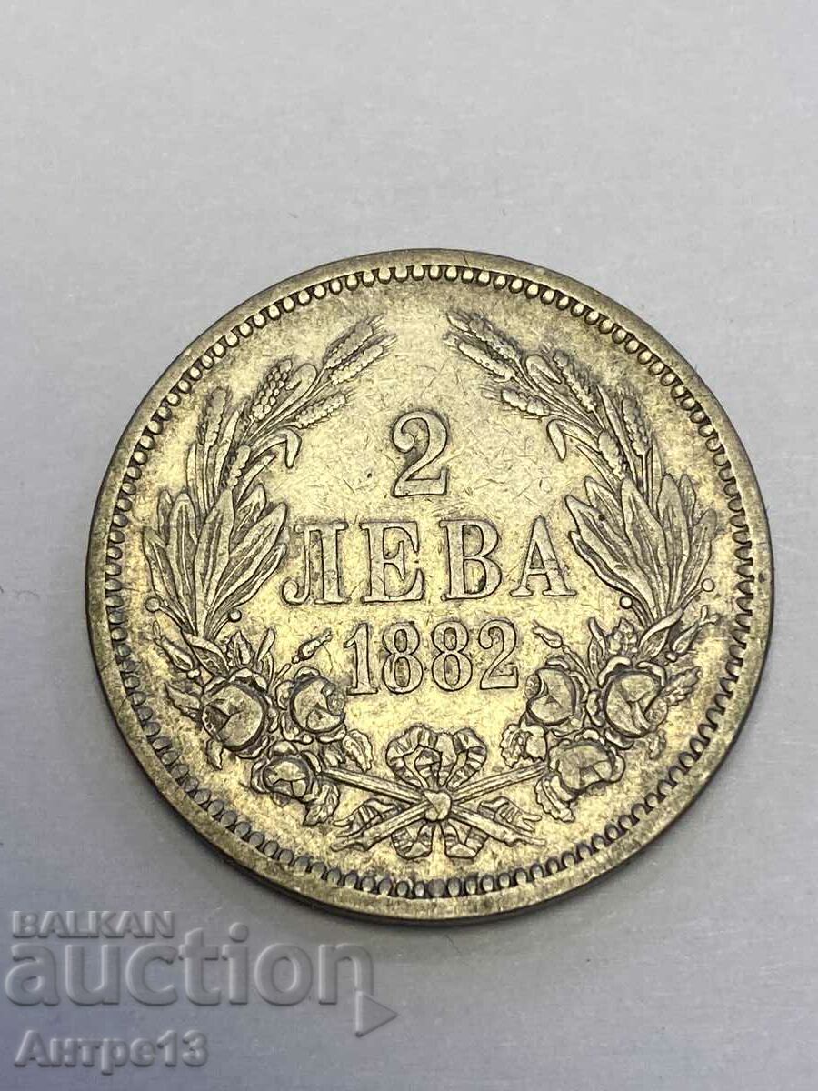 Монета 2 лева 1882 година