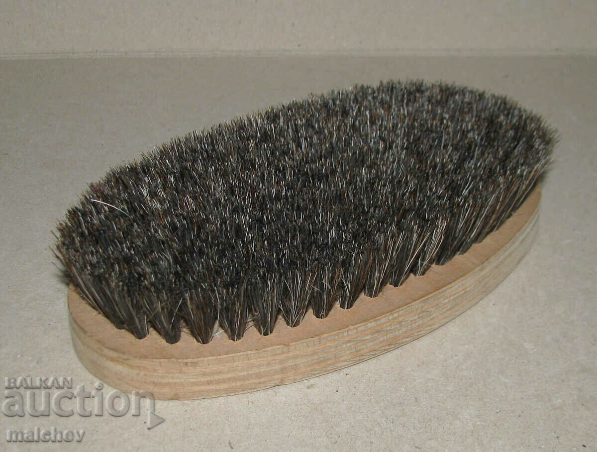 Old clothes brush 9/17 cm wooden mixed hair, excellent