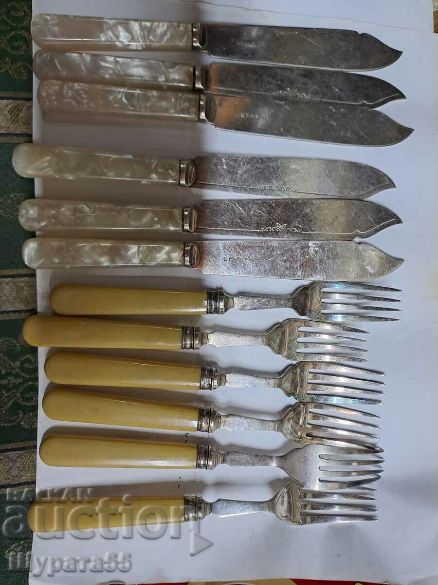 6 μαχαίρια 6 πιρούνια επάργυρα