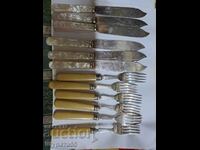 6 cuțite 6 furculițe placate cu argint