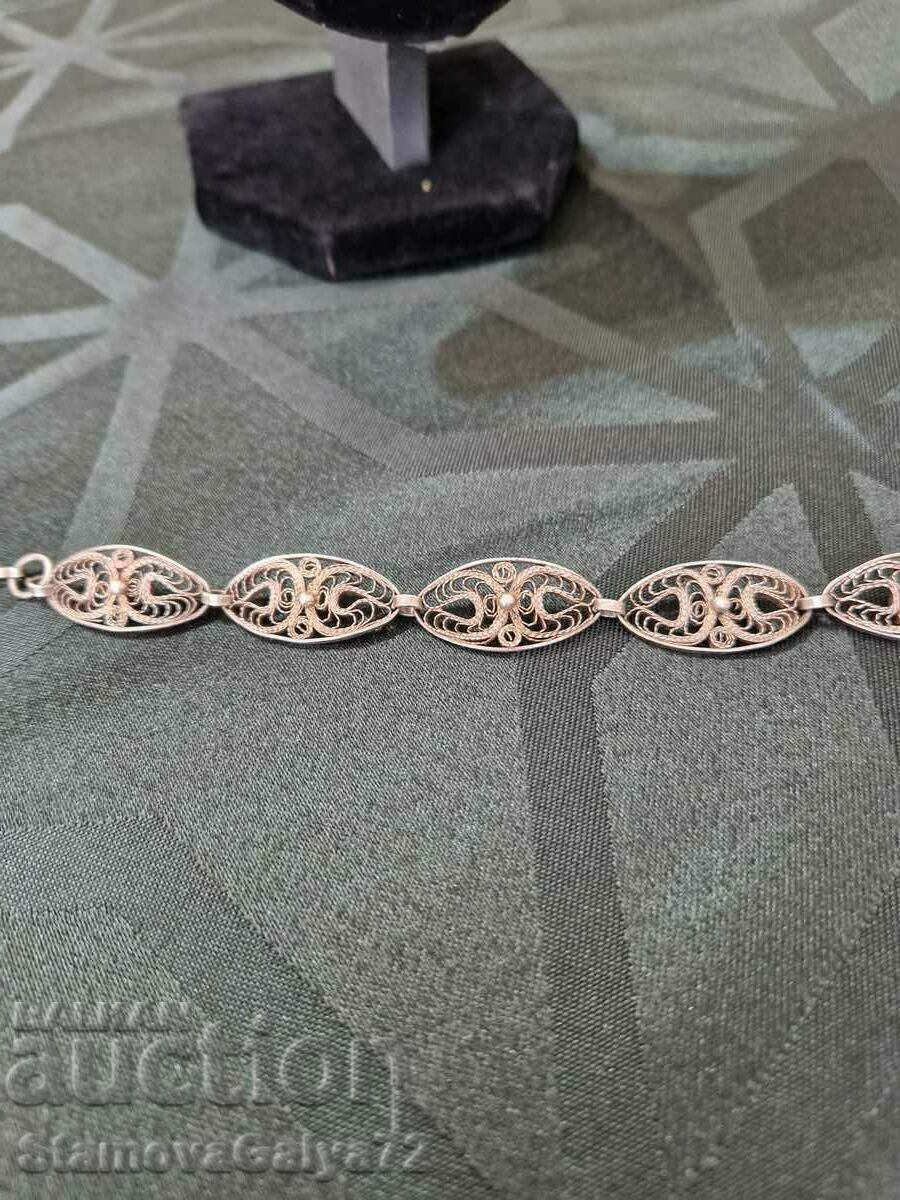 Παράδοση Υπέροχο βραχιόλι από ασημί φιλιγκράν αντίκα Παράδοση Υπέροχο βραχιόλι από ασημί φιλιγκράν αντίκα