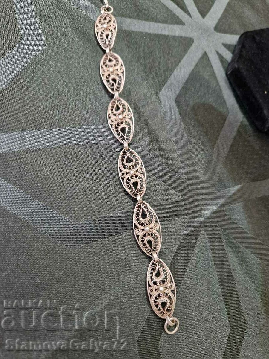 Υπέροχο βραχιόλι από ασημί φιλιγκράν αντίκα - 5 Υπέροχο βραχιόλι από ασημί φιλιγκράν αντίκα - 5