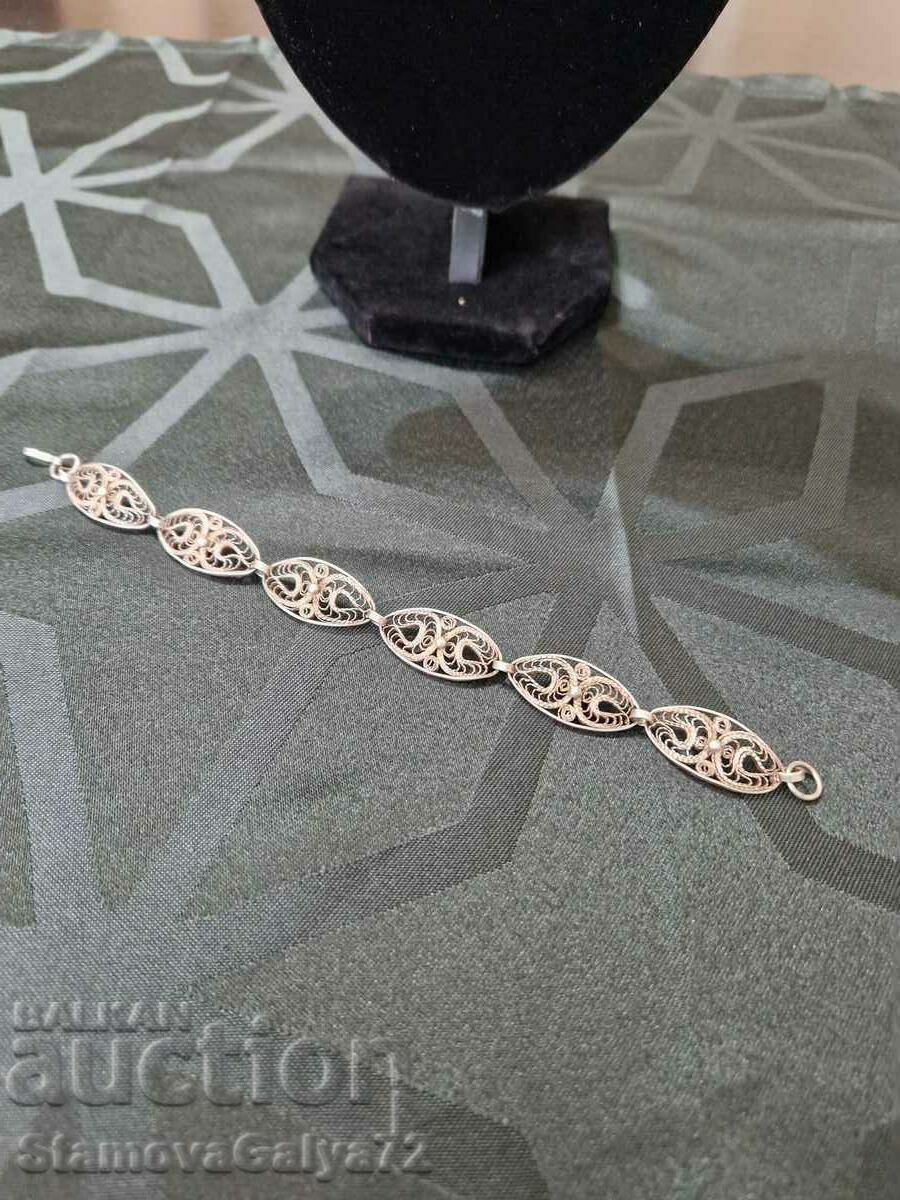 Υπέροχο βραχιόλι από ασημί φιλιγκράν αντίκα Υπέροχο βραχιόλι από ασημί φιλιγκράν αντίκα