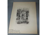 1895 Виена Архитектурна литография на Църква Параклис