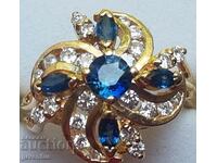 FABERGE GOLD RING WITH SAPPHIRES AND DIAMONDS CERTIFICATE