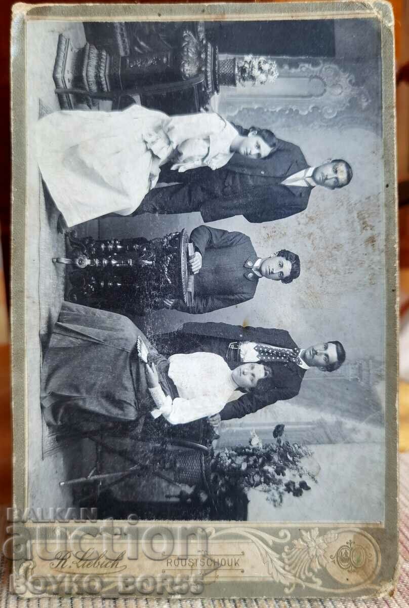 Стара Снимка на Картон Кабинетна Фотография Русе 1910те г.