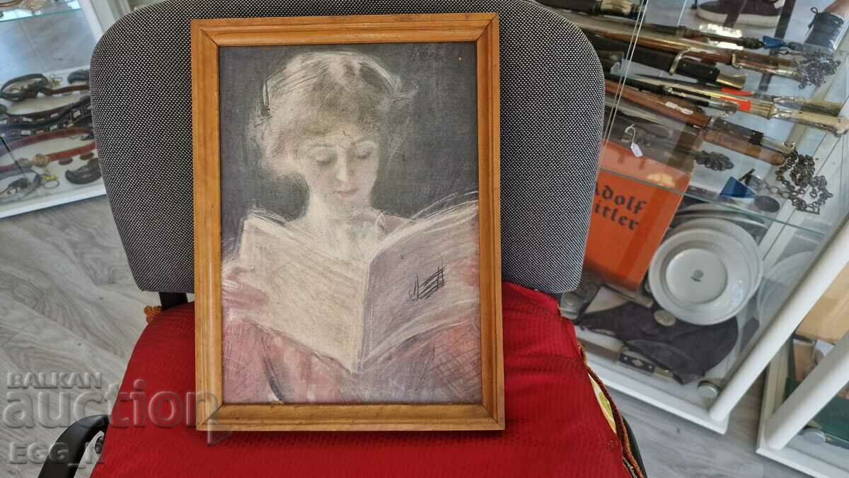 Old picture girl framed