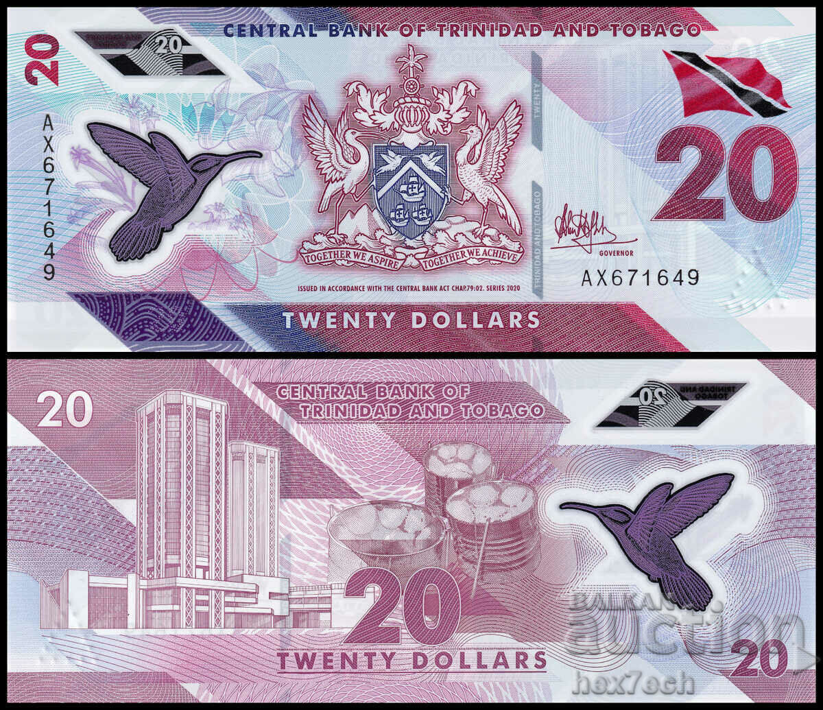 ❤️ ⭐ Trinidad and Tobago 2020 $20 polymer UNC new ⭐ ❤️ ❤️ ⭐ Trinidad and Tobago 2020 $20 polymer UNC new ⭐ ❤️
