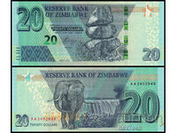 ❤️ ⭐ Зимбабве 2020 20 долара UNC нова ⭐ ❤️
