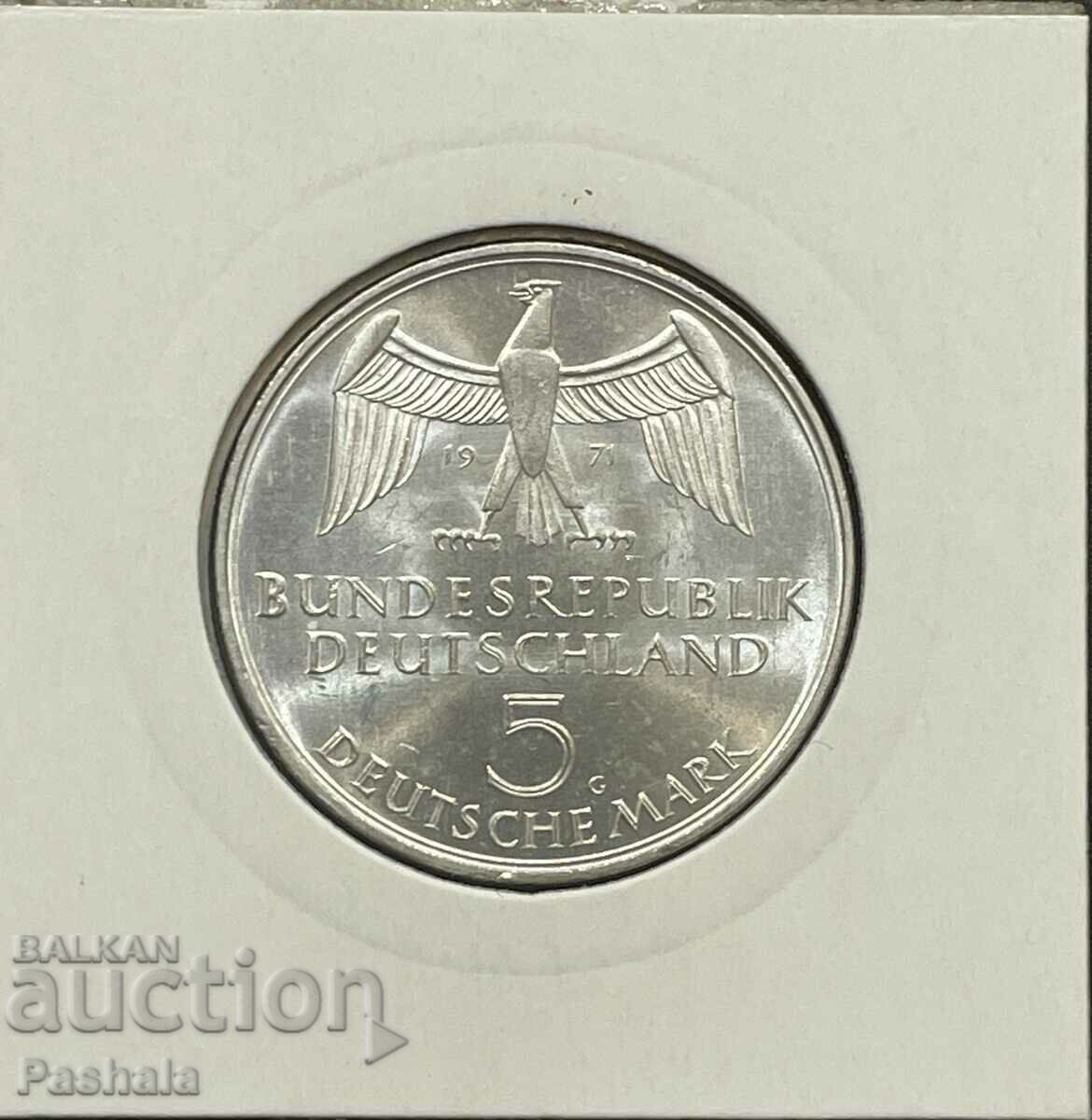 Germany 5 Mark 1971 FRG. with price 40.00 BGN | € 20.45 Germany 5 Mark 1971 FRG. with price 40.00 BGN | € 20.45