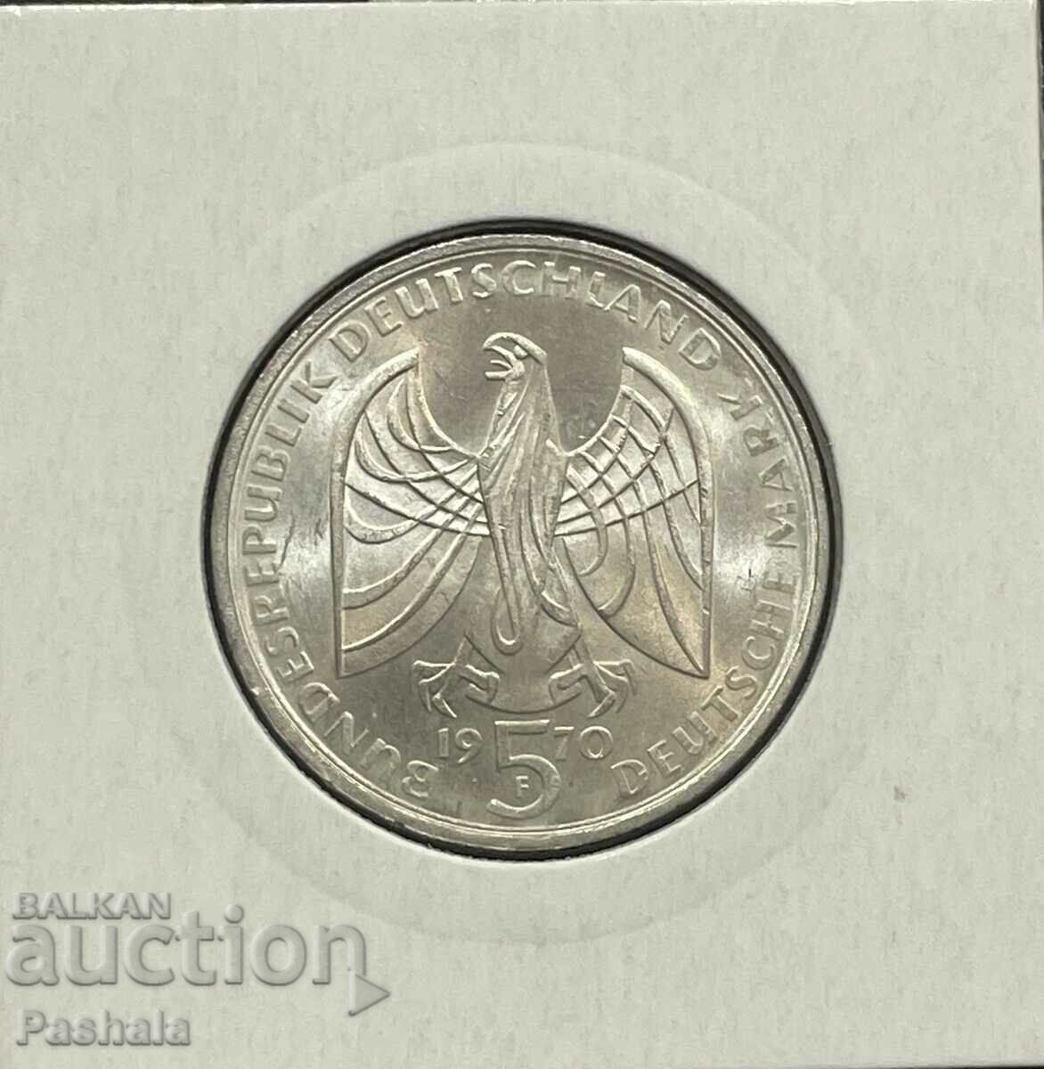 Germany 5 Mark 1970 FRG. Beethoven. with price 40.00 BGN | € 20.45 Germany 5 Mark 1970 FRG. Beethoven. with price 40.00 BGN | € 20.45